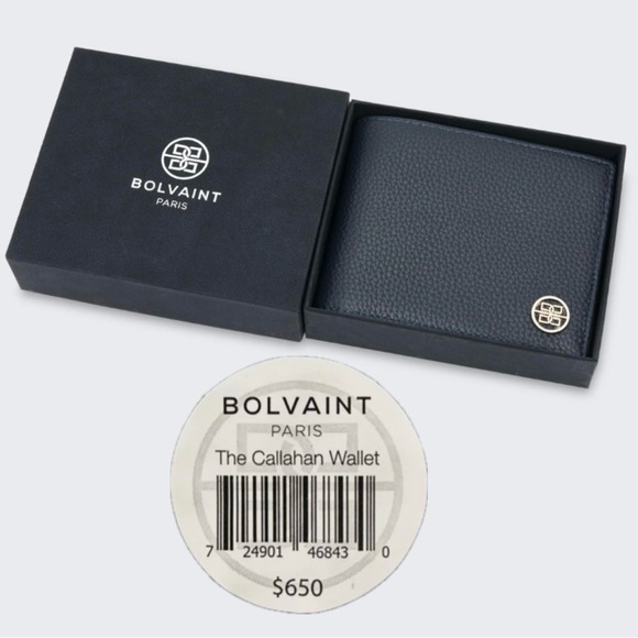 Bolvaint Other - Bolvaint Leather Wallet The Callahan Granite Grey Gray Black - Silver- NWT $650